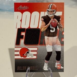 🔥 2025 Dillion Gabriel Panini Absolute Jersey patch Rookie Card. Cleveland